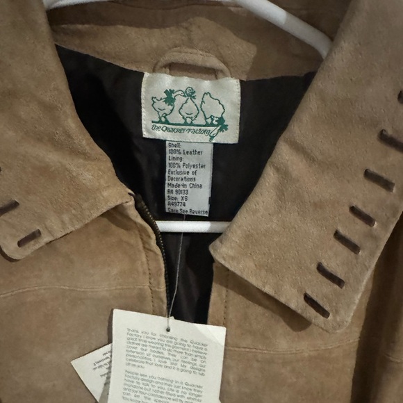 NWT Quacker Factory Safari Jacket Women’s X-Small Suede Leather Full Zip - Picture 4 of 13
